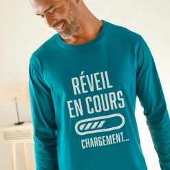 Pyjama met ronde hals en letterprint