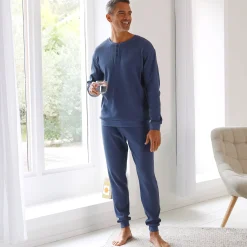 Pyjama met Tunesische hals en lange mouwen, bijenraattricot