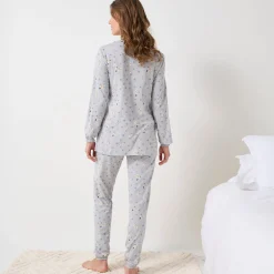 Pyjama Shiba in jersey, met hondenprint en lange mouwen