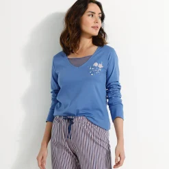 Pyjamabroek in katoen met strepenprint
