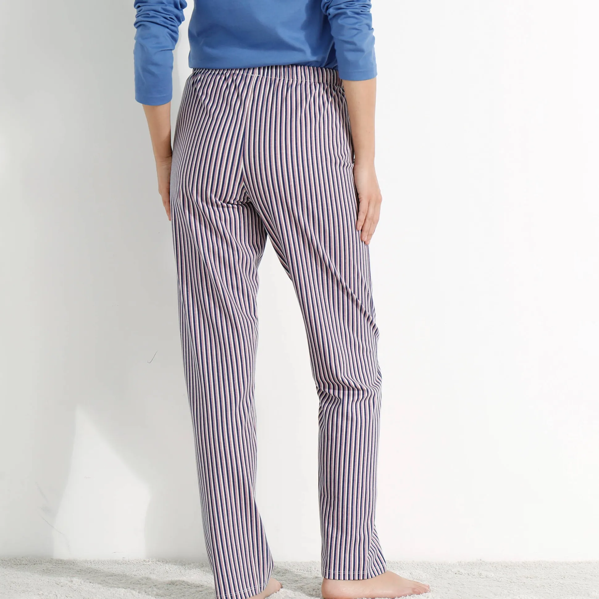 Pyjamabroek in katoen met strepenprint