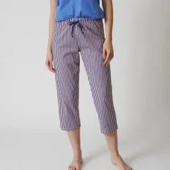 3/4-pyjamabroek in katoen met strepenprint