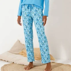 Pyjamabroek in katoen met bloemblaadjesprint