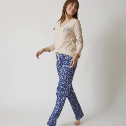 Pyjamabroek in katoen met bloemenprint