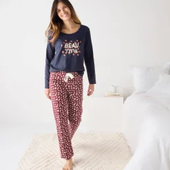 Pyjamabroek in katoen met print 