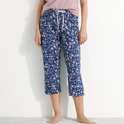 3/4-pyjamabroek in katoen met bloemenprint