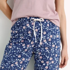 3/4-pyjamabroek in katoen met bloemenprint