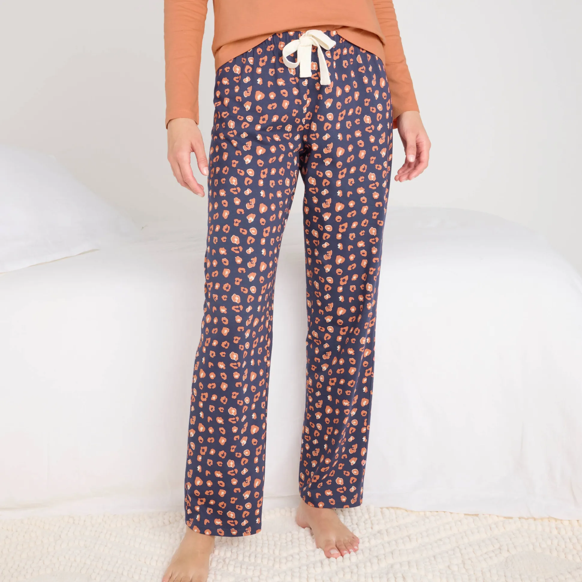 Pyjamabroek in katoen met print "Beautiful"