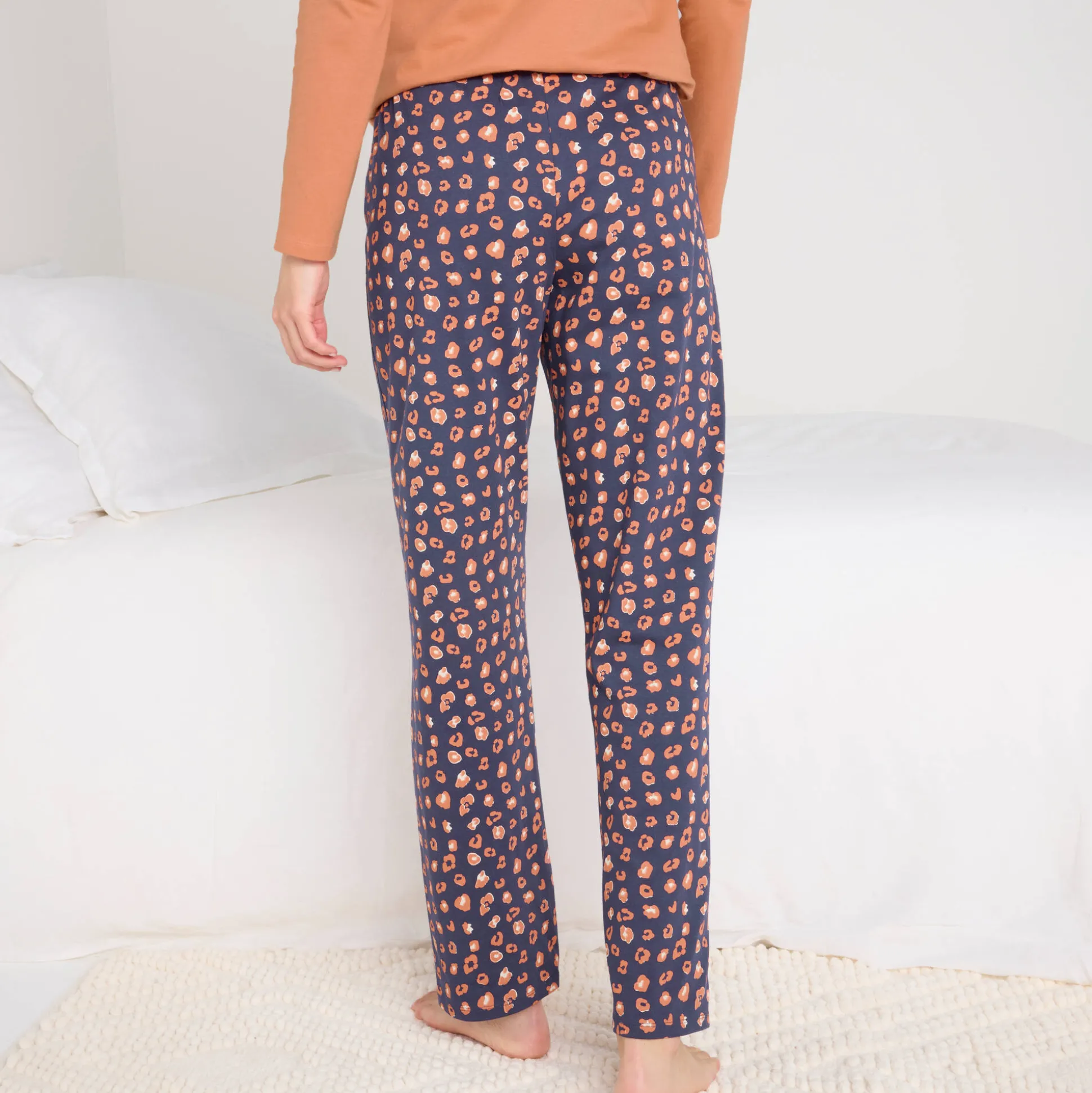 Pyjamabroek in katoen met print "Beautiful"