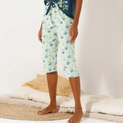 3/4-pyjamabroek met bloemblaadjesprint