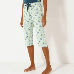 3/4-pyjamabroek met bloemblaadjesprint