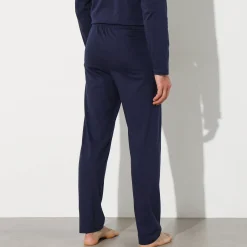 Pyjamabroek met geplaatste print, marineblauw