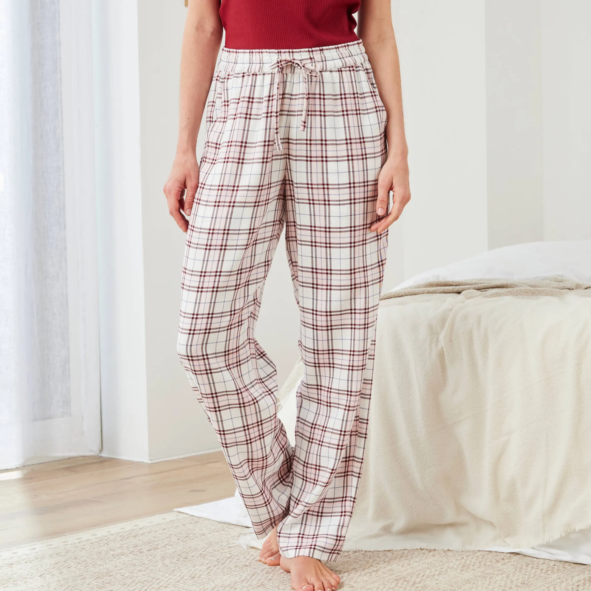 Pyjamabroek met ingeweven ruiten