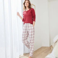 Pyjamabroek met ingeweven ruiten
