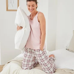 Pyjamabroek met ingeweven ruiten