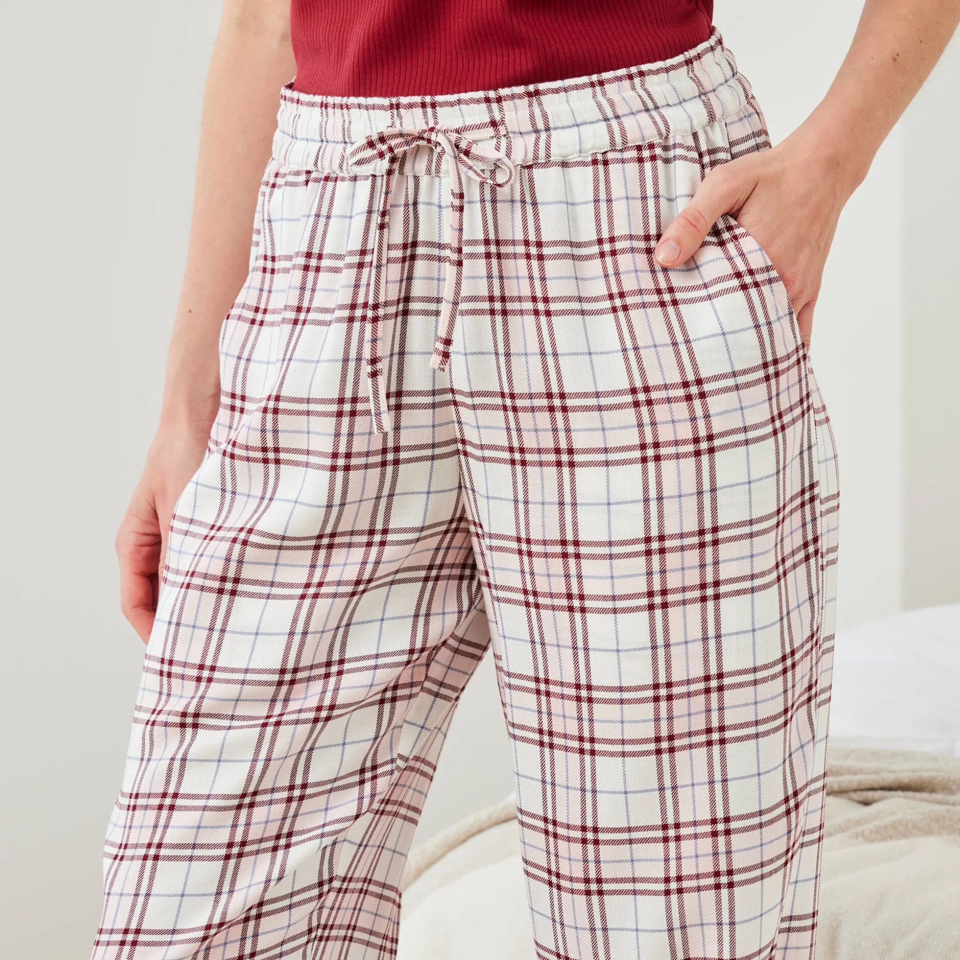 Pyjamabroek met ingeweven ruiten