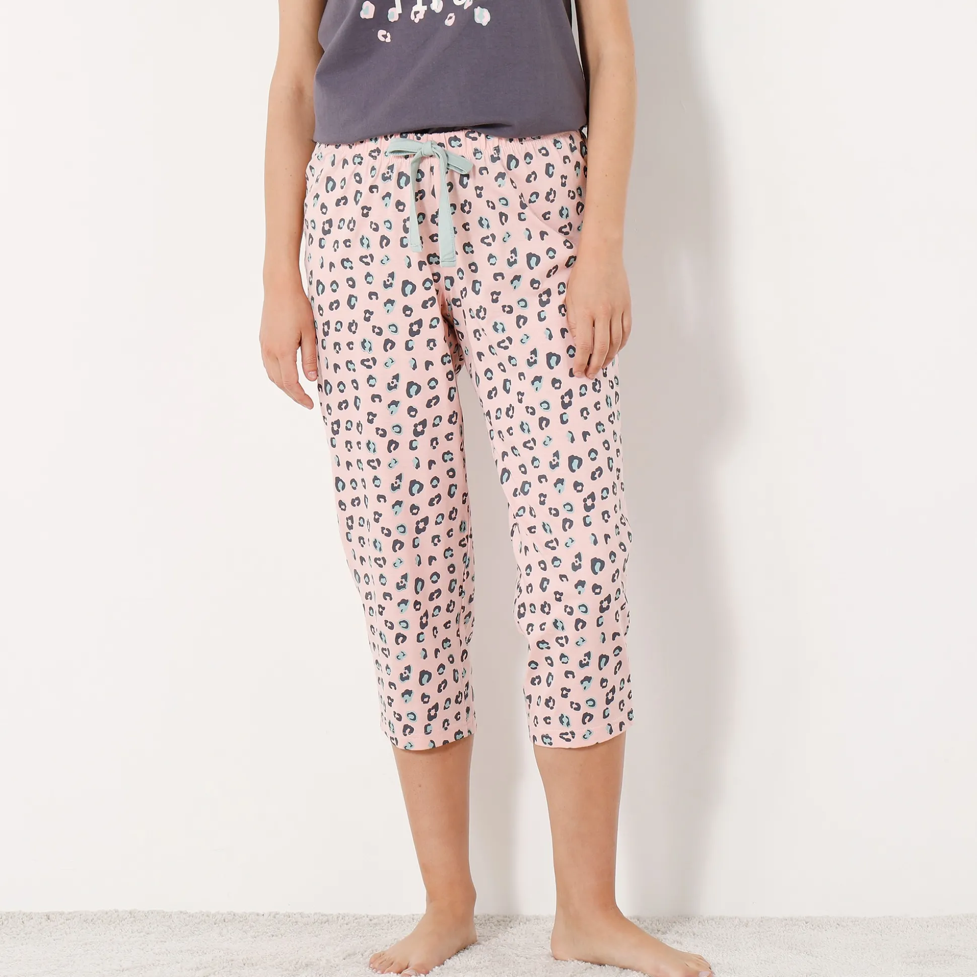 3/4-pyjamabroek met print "Beautiful"