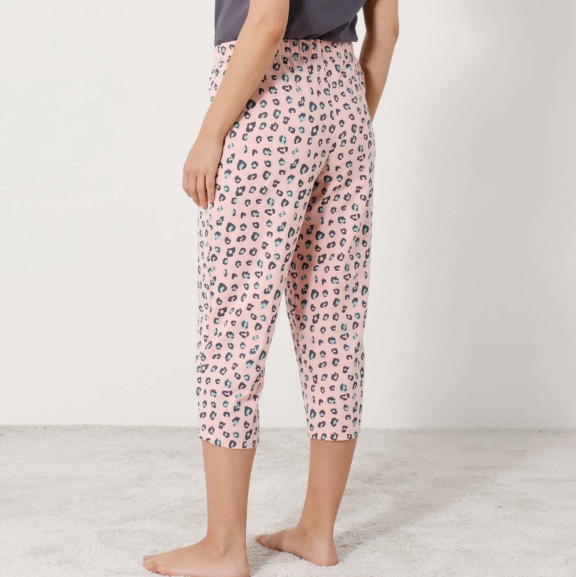 3/4-pyjamabroek met print "Beautiful"