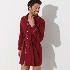 Pyjamajasje in popeline met doorknoopsluiting