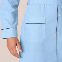 Pyjamajasje in popeline met doorknoopsluiting