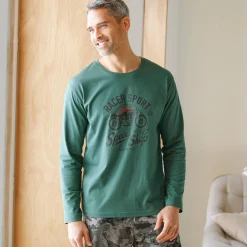 Pyjamashirt met geplaatste print en lange mouwen