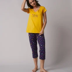 Pyjamashirt met korte mouwen en print Estrella