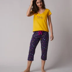 Pyjamashirt met korte mouwen en print Estrella