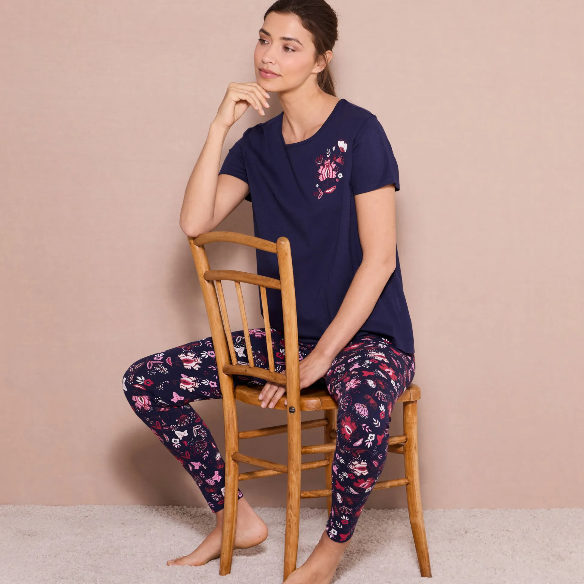 Pyjamashirt met korte mouwen