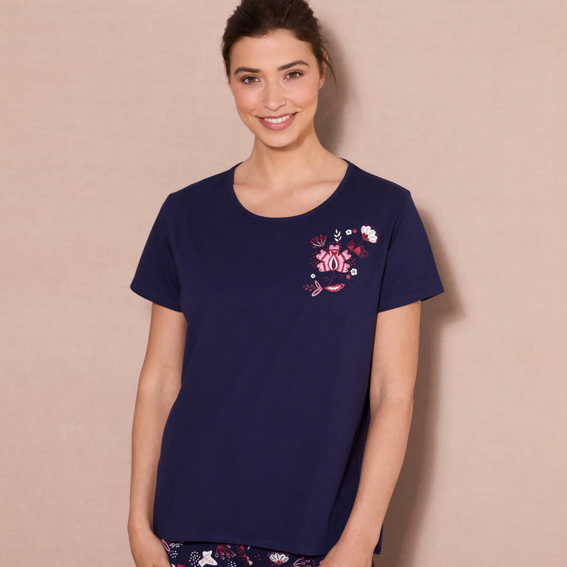 Pyjamashirt met korte mouwen