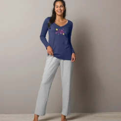 Pyjamashirt met lange mouwen en print Estrella
