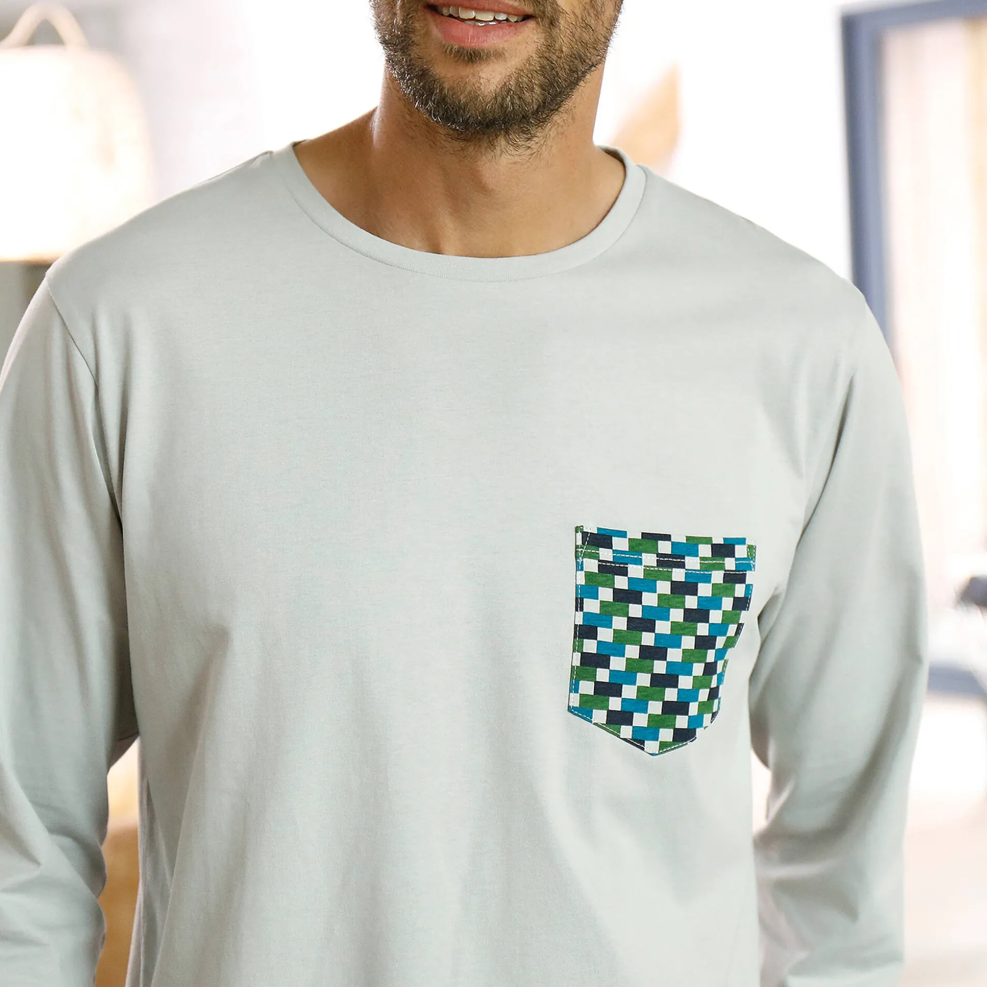 Pyjamashirt met lange mouwen