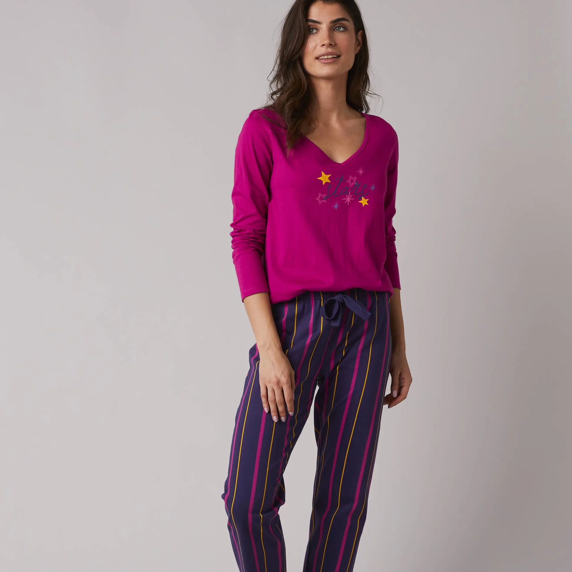 Pyjamashirt met lange mouwen en print Estrella