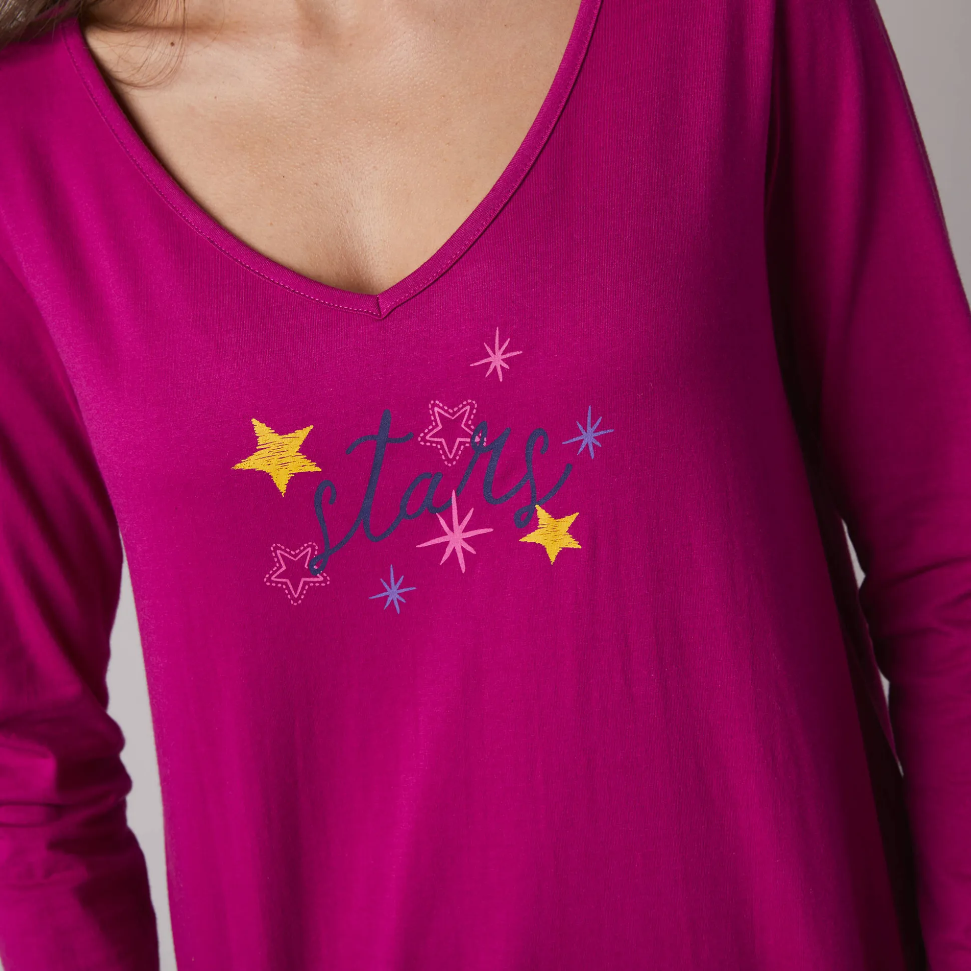 Pyjamashirt met lange mouwen en print Estrella
