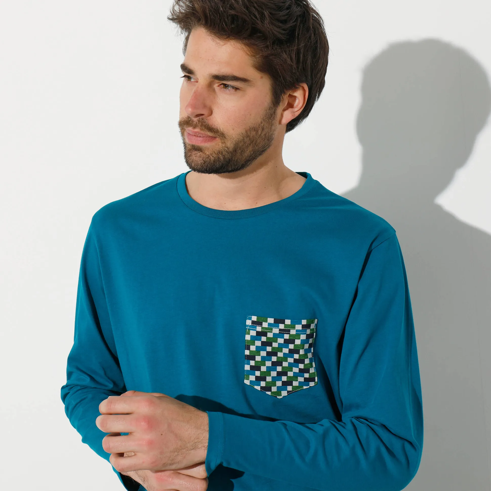 Pyjamashirt met lange mouwen