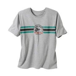 Pyjamashirt met strepenmotief op de borst, korte mouwen