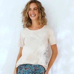 Pyjama-T-shirt met Ikat-print