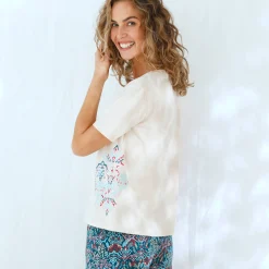Pyjama-T-shirt met Ikat-print