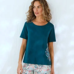 Pyjama-T-shirt met Ikat-print