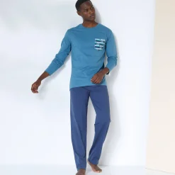 Pyjama-T-shirt met lange mouwen, blauw