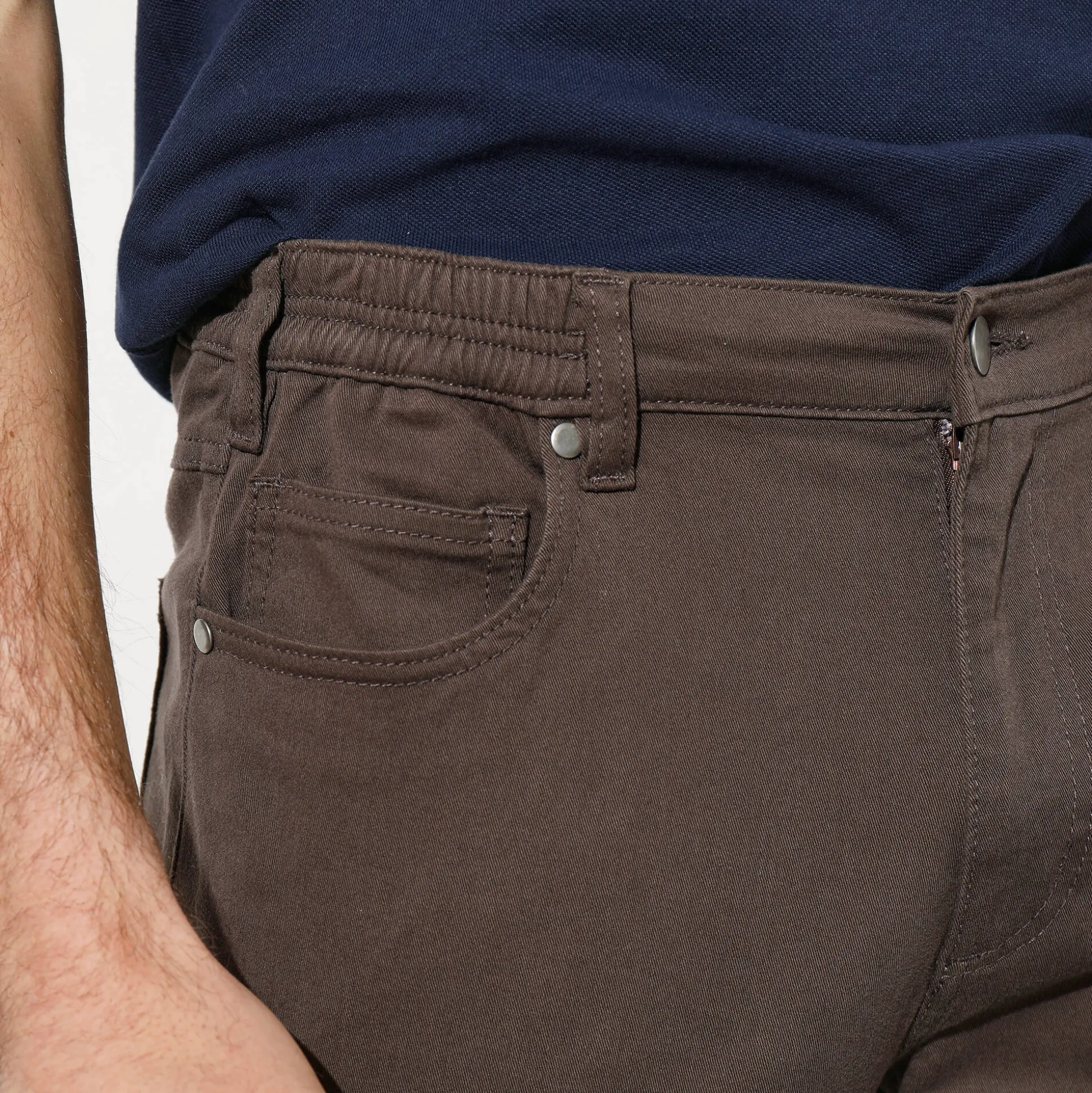 Rechte broek in rekbare twill