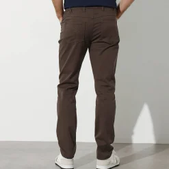 Rechte broek in rekbare twill