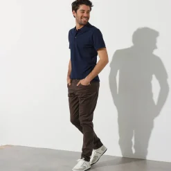 Rechte broek in rekbare twill