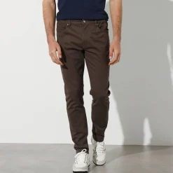 Rechte broek in rekbare twill