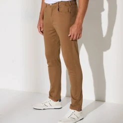 Rechte broek in rekbare twill