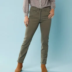 Rechte broek met deelnaden, kleine lengtes