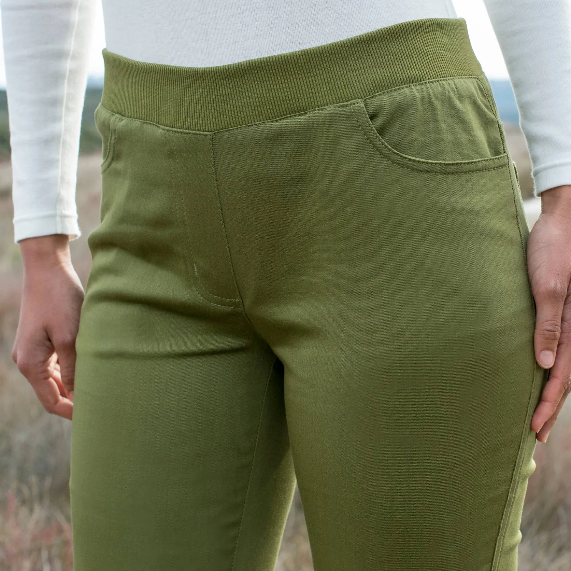 Rechte broek met elastische taille