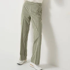 Rechte broek met ingeweven ruiten