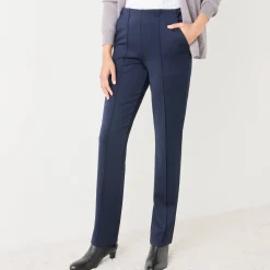 Rechte broek met platte buik-effect, tricot