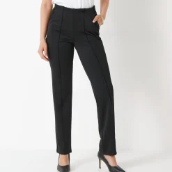 Rechte broek met platte buik-effect, tricot
