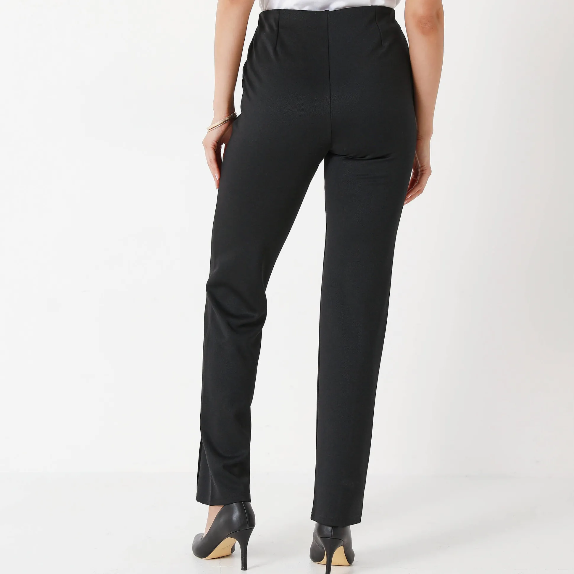 Rechte broek met platte buik-effect, tricot